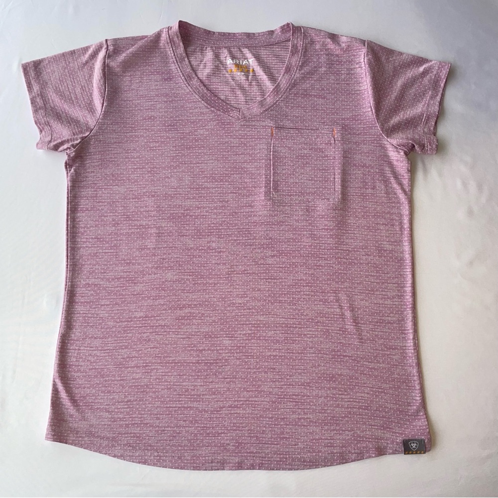 Ariat Rebar Work Shirt Womens M Purple Heather Cotton Strong Pocket Tee